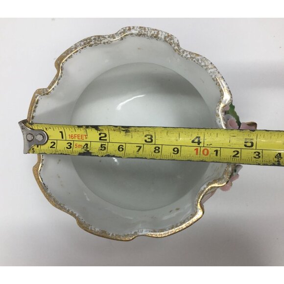 Vintage 3 Legged Lefton China Hand Painted Bowl/Planter Marked 50441 - Picture 9 of 10